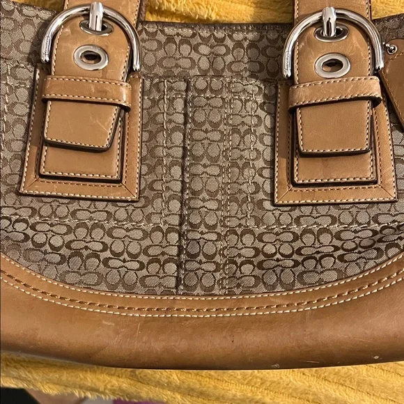 Brown Coach SoHo Signature Mini Tote Bag - Picture 4 of 15